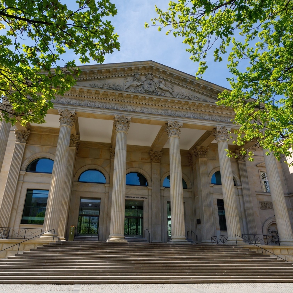 Niedersächsischer Landtag in Hannover: Portikus des Leineschlosses